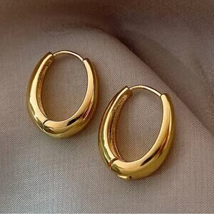 Gold hinged hoop earrings